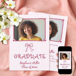 Invitation Classe de 2025 arc rose Photo Graduate