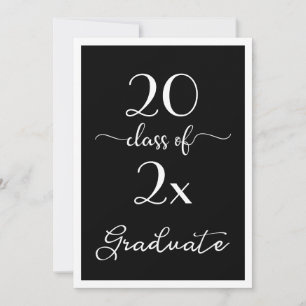 Invitation Classe De 2025 Chic Black White Graduation Party