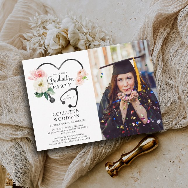 Invitation Classe De 2025 Futur Infirmière Graduation Photo P (Créateur téléchargé)