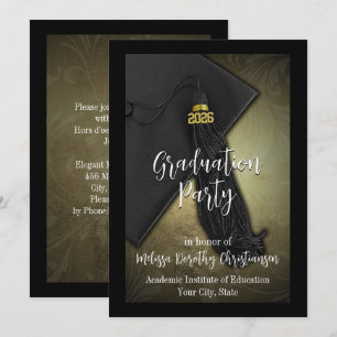 Invitation Classe de 2025 Gold Tassel College Graduation