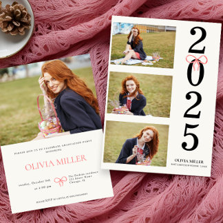 Invitation Classe de 2025 Graduation Photo Parti moderne seni