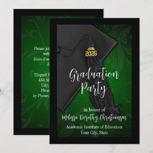 Invitation Classe de 2025 Green Tassel College Graduation