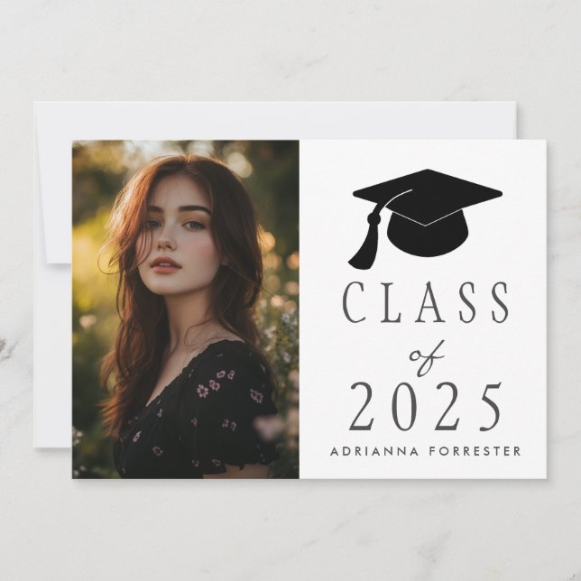 Invitation Classe De 2025 Moderne Casquette Photo (Devant)