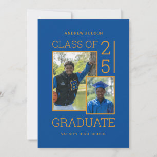 Invitation Classe De 2025 Photo Blue Graduation Party