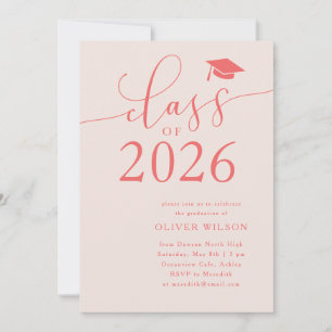 Invitation Classe de 2025 Pink Graduation Party