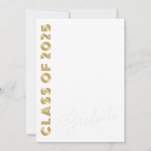 Invitation Classe De 2025 Retro Gold Photo Graduation Party