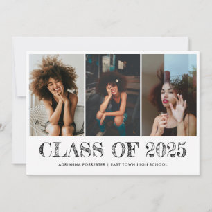 Invitation Classe de 2025 Typographie Graduate Photo Collage