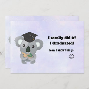 Invitation Classe de 20xx Cute Koala Ours dans la casquette d