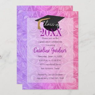 Invitation Classe de 20XX Graduation Pink and Purple