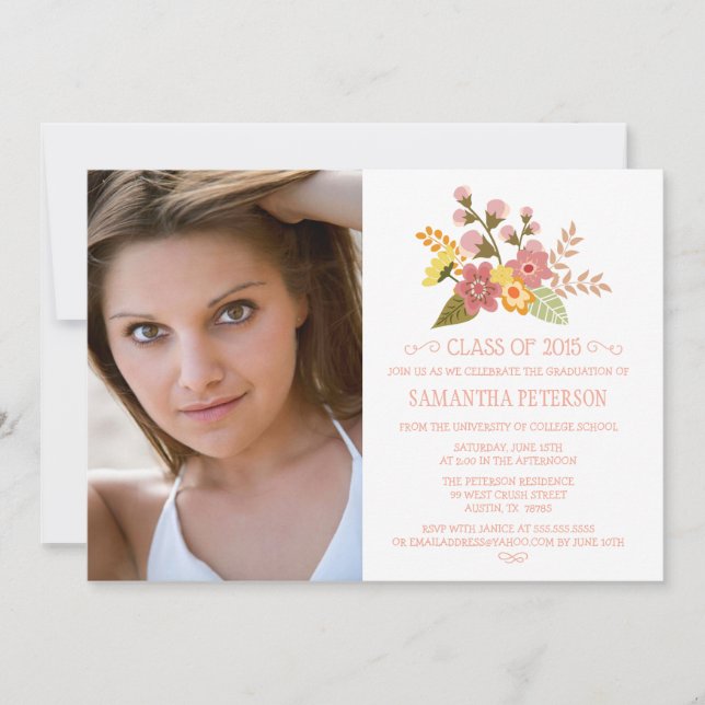 Invitation Classe de bouquet floral 2015 (Devant)