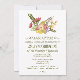 Invitation Classe de fête de remise des diplômes de bouquet
