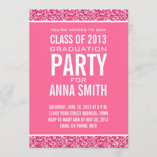 INVITATION CLASSE DE FILLE DE 2013| PARTIES SCINTILLANT ROSE