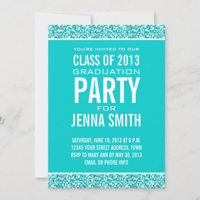 INVITATION CLASSE DE FILLE DE 2013 PHOTO, PARTIES SCINTILLANT (Devant)