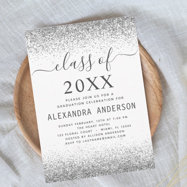 Invitation Classe de fin d'études d'argent blanc de 2022 (Créateur téléchargé)