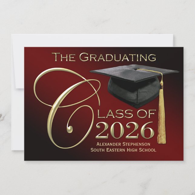 Invitation Classe de finesse de 2025 Maroon Graduation Faire- (Devant)