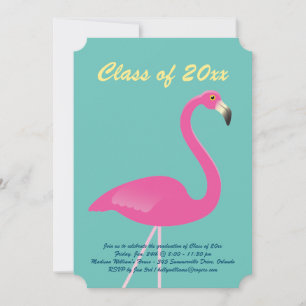 Invitation Classe de Flamant rose de 2019 Graduation - Turquo