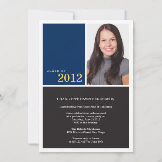 Invitation Classe de graduation de la marine moderne simple