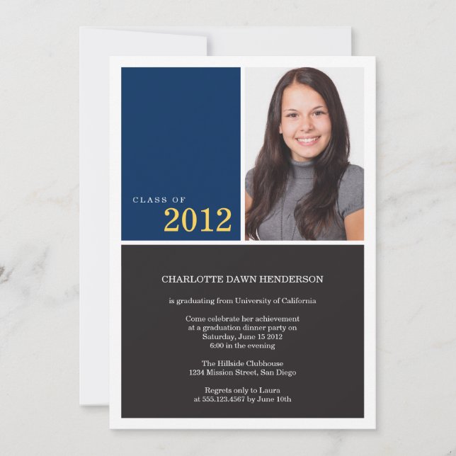Invitation Classe de graduation de la marine moderne simple (Devant)