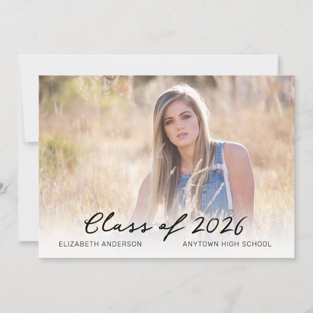 Invitation Classe de graduation photo horizontale de 2020 (Devant)