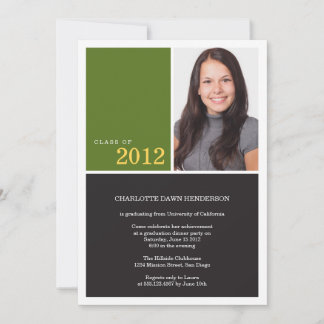 Invitation Classe de graduation verte simple et moderne