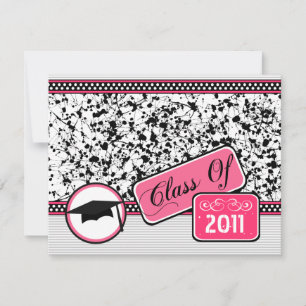 Invitation Classe De Graudation De 2011 Black Paint Splatter