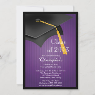 Invitation Classe de la Black Grad Casquette Grad Party 2013