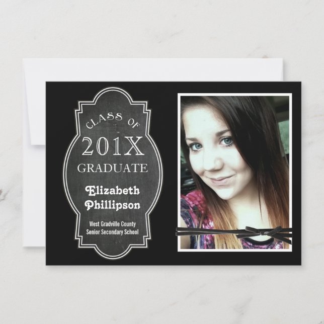 Invitation Classe de la plaque Chalkboard 2013 avec photo (Devant)