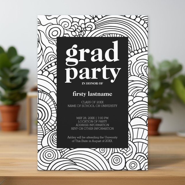 Invitation Classe de n'importe quelle année - Graduation Part (Custom Graduation Announcement and Invitation)