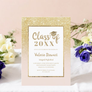 Invitation Classe de parties scintillant d'or chic moderne de