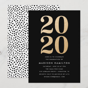 Invitation Classe de Parties scintillant d'or de 2020 Fête
