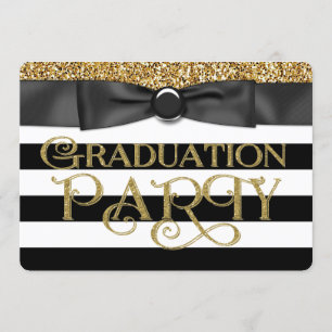 Invitation Classe de parties scintillantes d'or de