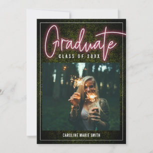 Invitation Classe De Photo De Diplôme De Neon