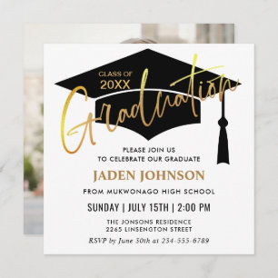 Invitation Classe de PHOTO simple moderne de 2023 Graduation
