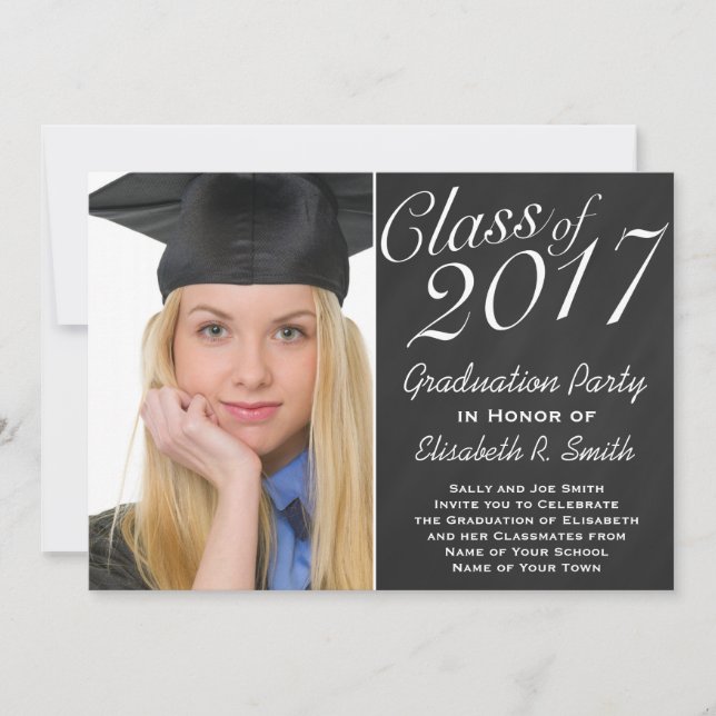 Invitation Classe de portrait de tableau noir du Parti de gra (Devant)