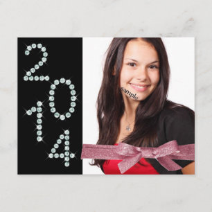 Invitation Classe de ruban rose pour filles Bling Grad 2014