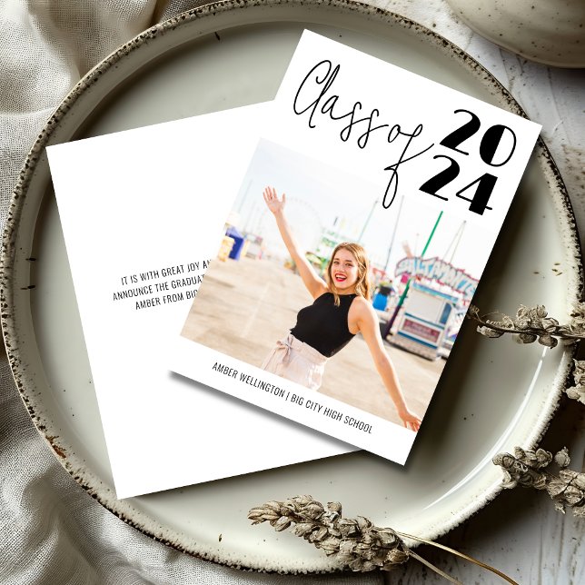 Invitation Classe de script moderne de la photo simple Gradua (Créateur téléchargé)