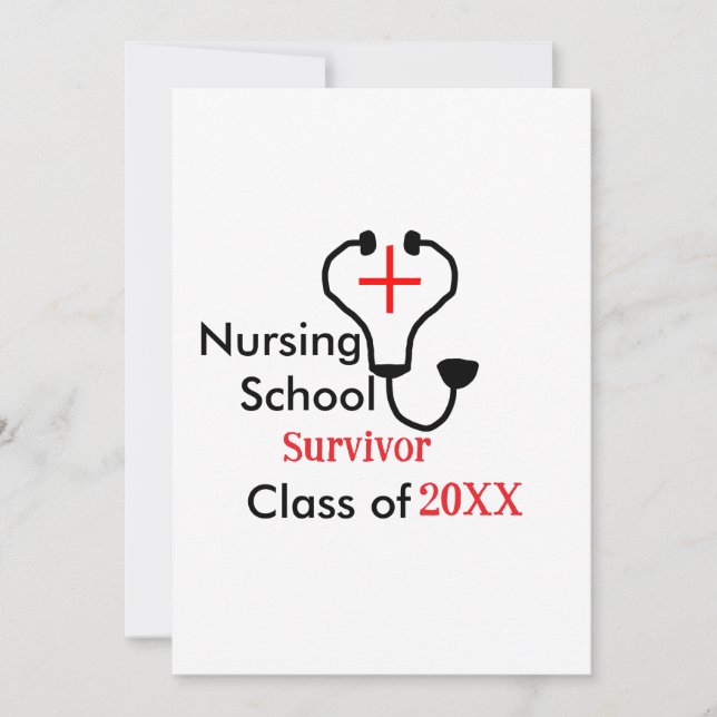 Invitation Classe de survivants de l'école d'infirmières de 2 (Devant)