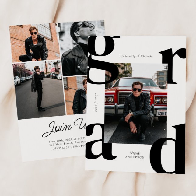 Invitation Classe de Typographie moderne & Bold de 2024 Gradu (Créateur téléchargé)