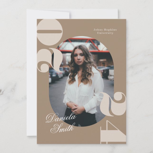 Invitation Classe de typographie moderne Bold de 2024 Graduat (Devant)