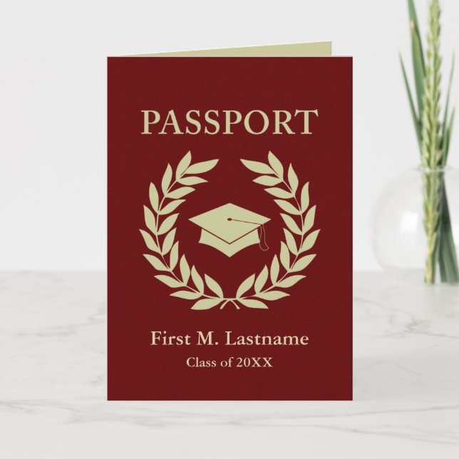 Invitation classe d'invitation de passeport de graduation 20X (Devant)