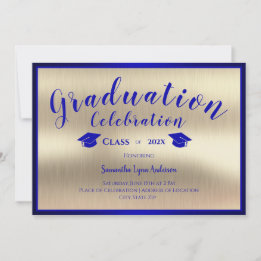 Invitation Classe d'or bleu moderne de 2024