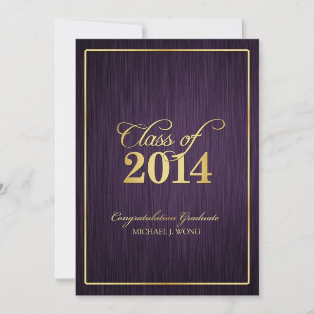 Invitation Classe d'or moderne élégante de 2014 (Devant)