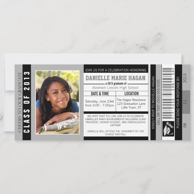 Invitation Classe du billet d'entrée VIP 2013 (Devant)