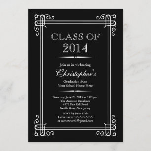 Invitation Classe Elegant Formal de 2014 Graduation Party