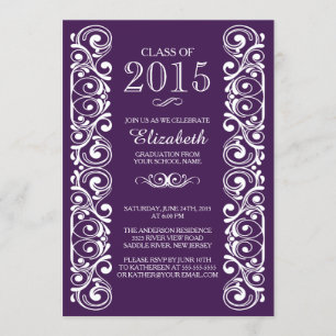 Invitation Classe élégante de 2015 Graduation Party Invitatio