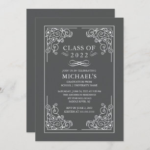 Invitation Classe élégante de 2018 Graduation Party Invitatio