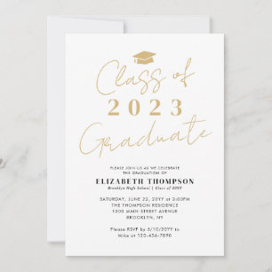 Invitation Classe élégante de 2023 Fête de remise des diplôme