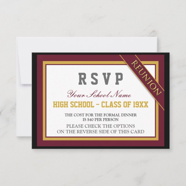 Invitation Classe formelle classique Réunion RSVP (Devant)