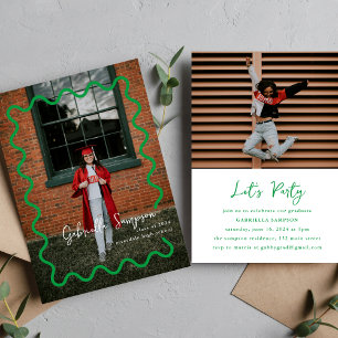 Invitation Classe Green Trendy de 2025 Ecole de Photo Couleur
