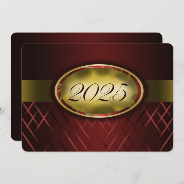 Invitation Classe Maroon et Gold de Parti 2025 (Devant / Derrière)